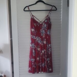 Red Spaghetti Strap Sundress Mini